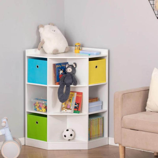 HOMCOM Kids Corner Cabinet White