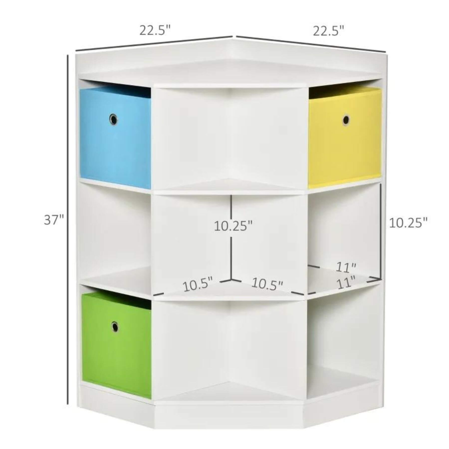 HOMCOM Kids Corner Cabinet White