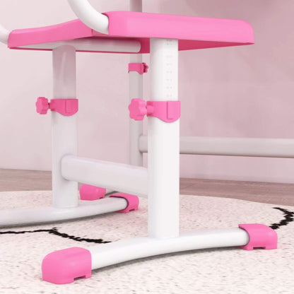 Detail of Qaba Kids Desk and Chair Set with USB Light, Storage Drawer, Pink