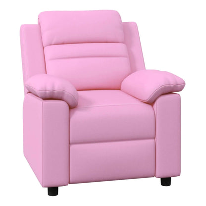 Qaba Kids Leather Recliner Chair with Armrest, Footrest, Headrest, Pink