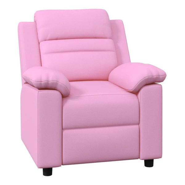 Qaba Kids Leather Recliner Chair with Armrest, Footrest, Headrest, Pink