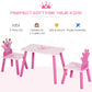 Qaba Kids Table and 2 Chairs Set Toddler Multi-usage Desk Pink