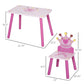 Qaba Kids Table and 2 Chairs Set Toddler Multi-usage Desk Pink