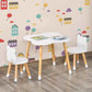 Qaba Kids Table and 2 Chairs Set Toddler Multi-usage Desk White