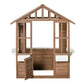 Outsunny Kids Outdoor Wooden Playhouse Brown