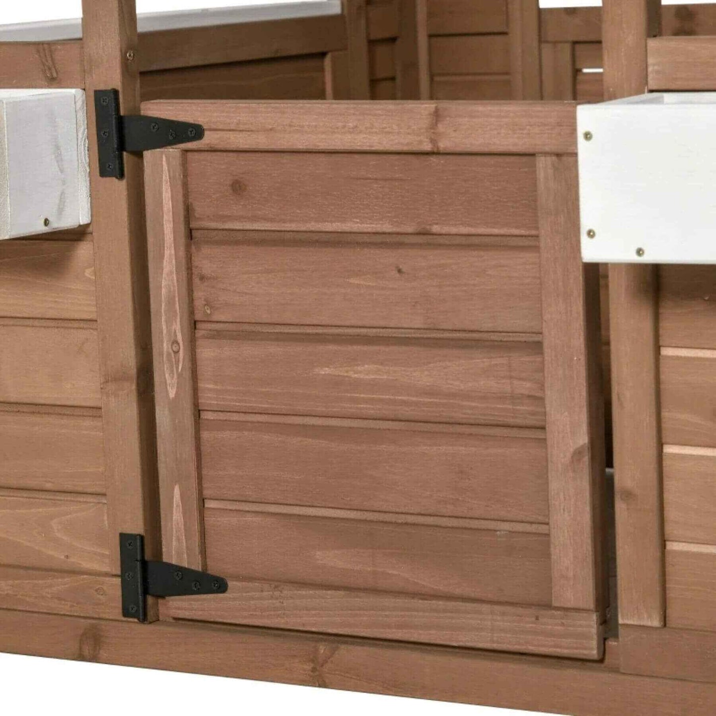 Details of Outsunny Kids Outdoor Wooden Playhouse Brown