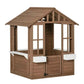 Outsunny Kids Outdoor Wooden Playhouse Brown