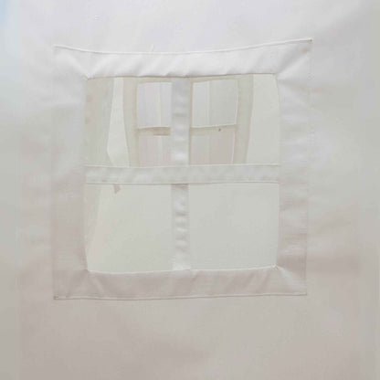 Window of Domestic Objects Handmade Kids Play Tent in Cotton Canvas, White Pom Pom Trim