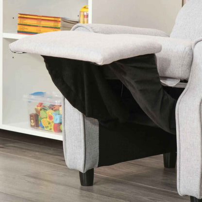 Detail of Qaba Kids Recliner Chair Children Sofa Angle Adjustable Single Lounger Light Grey