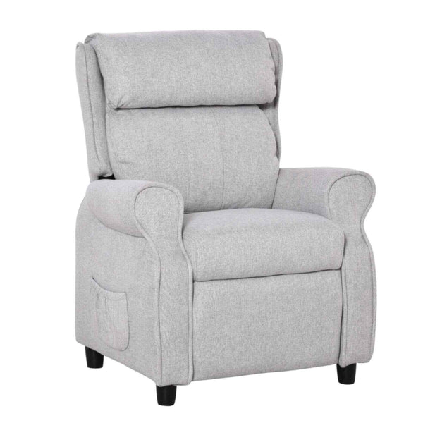 Qaba Kids Recliner Chair Children Sofa Angle Adjustable Single Lounger Light Grey