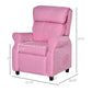 Qaba Kids Recliner Chair Children Sofa Angle Adjustable Single Lounger, Light Pink