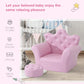 Qaba Kids Sofa Set with Footstool, Princess Sofa with Diamond Decoration, Pink