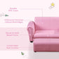 Detail of Qaba Kids Sofa Set with Footstool for Toddlers and Babies, Pink