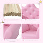 Details of Qaba Kids Sofa Set with Footstool, Princess Sofa with Diamond Decoration, Pink