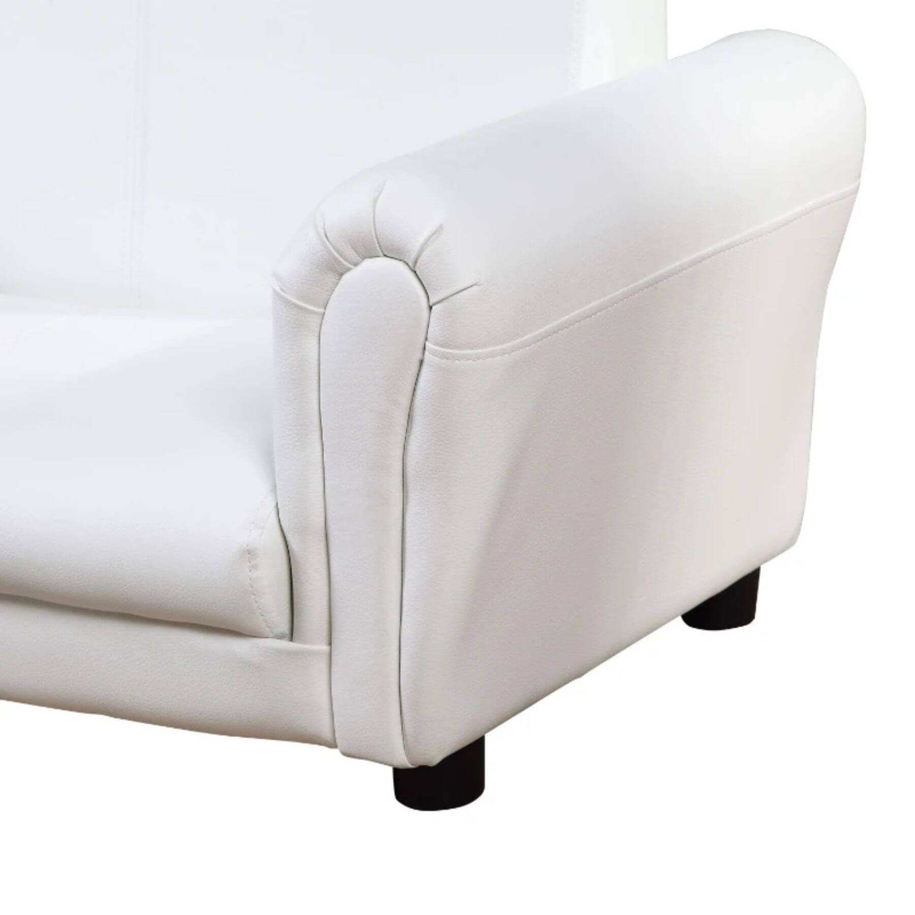 Detail of Qaba Kids Sofa Set with Footstool for Toddlers and Babies, White