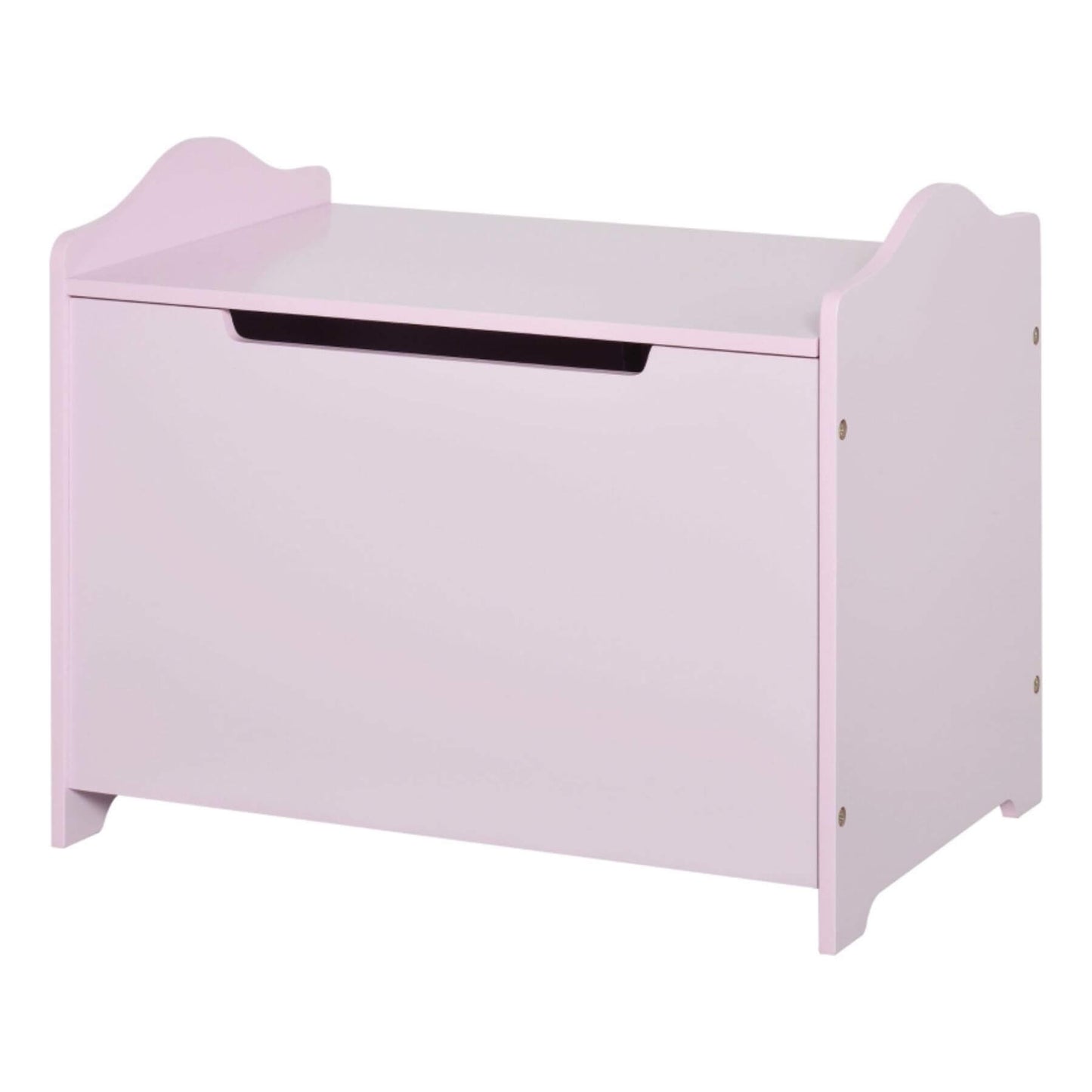 Qaba Kids Toy Storage Organizer Chest Box with Magnetic Hinge Pink