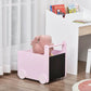 Qaba's Kids' Storage Cabinet, Transport Bookshelf with Wheels Pink