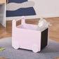 Qaba's Kids' Storage Cabinet, Transport Bookshelf with Wheels Pink