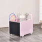 Qaba's Kids' Storage Cabinet, Transport Bookshelf with Wheels Pink