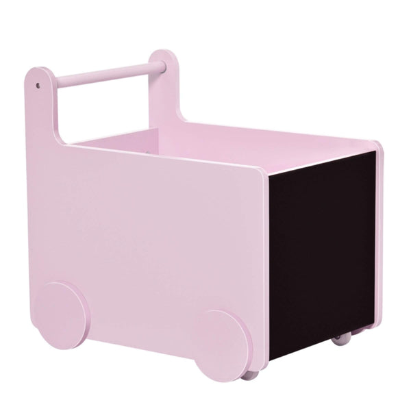 Qaba's Kids' Storage Cabinet, Transport Bookshelf with Wheels Pink