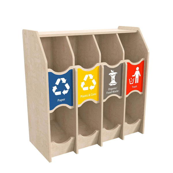 Flash Furniture Bright Beginnings Kid's Wood Pretend Play Recycling Station