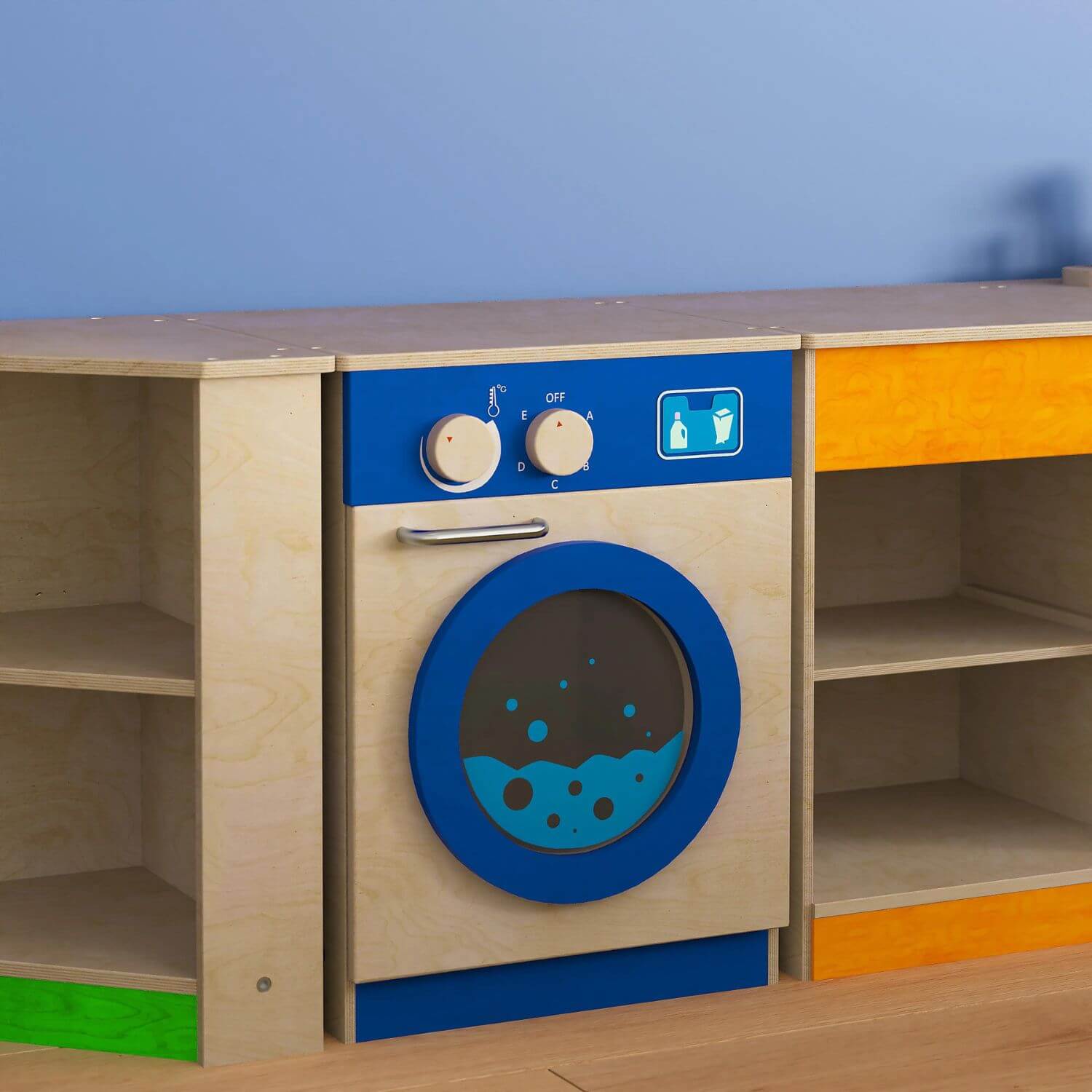 Flash Furniture Bright Beginnings Children's Wood Washing Machine & Storage