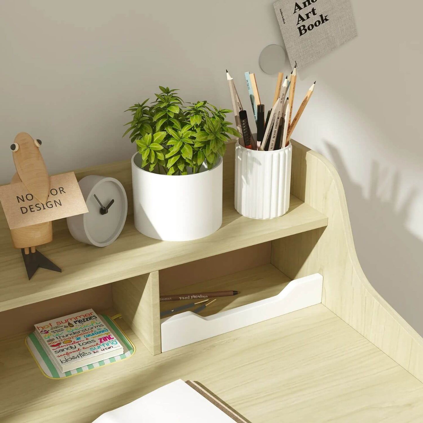 Detail of Qaba Kids Desk and Chair Set White