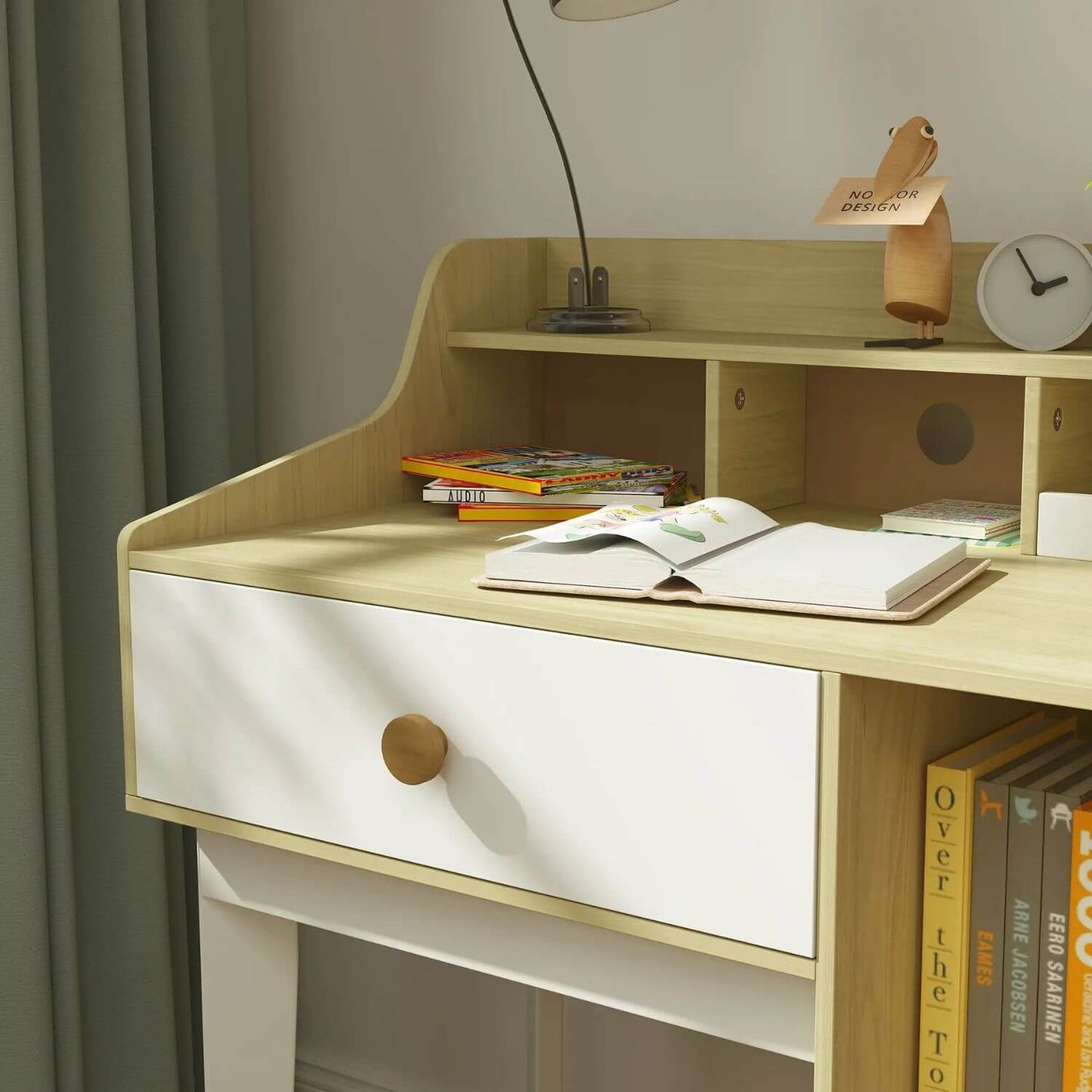 Detail of Qaba Kids Desk and Chair Set White