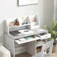 Qaba Kids Desk and Chair Set with Storage Gray