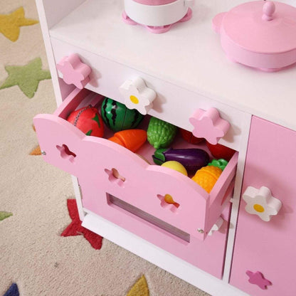 Close-up of Kids Funnel 2 In 1 Pink Pretend Kitchen and Market Stall