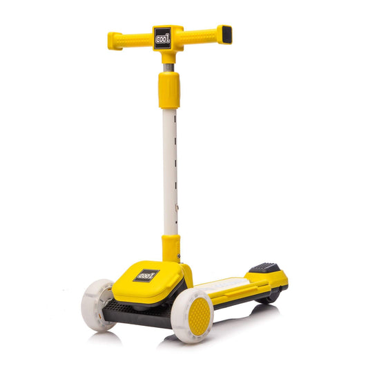 Kids Ride On 3-Wheel Scooter W/Buildable Blocks - Yellow