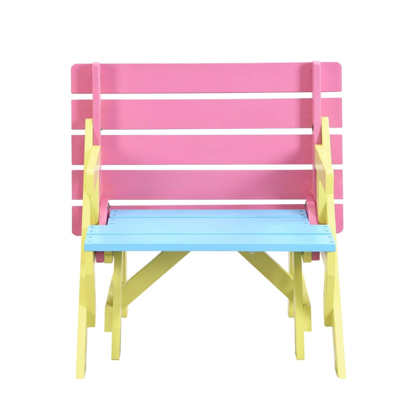 Civil HN Multifunctional Kid's Armchair, Table + 2 Benches (All-in-one) - Blue + Pink