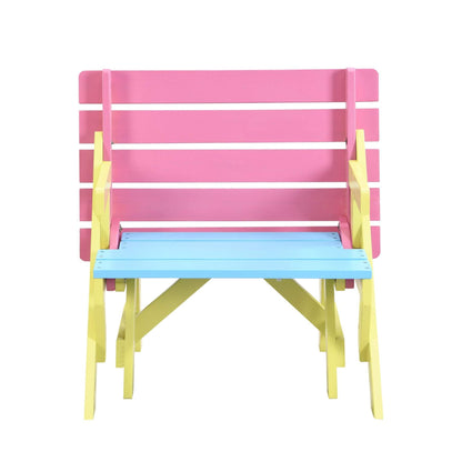 Civil HN Multifunctional Kid's Armchair, Table + 2 Benches (All-in-one) - Blue + Pink