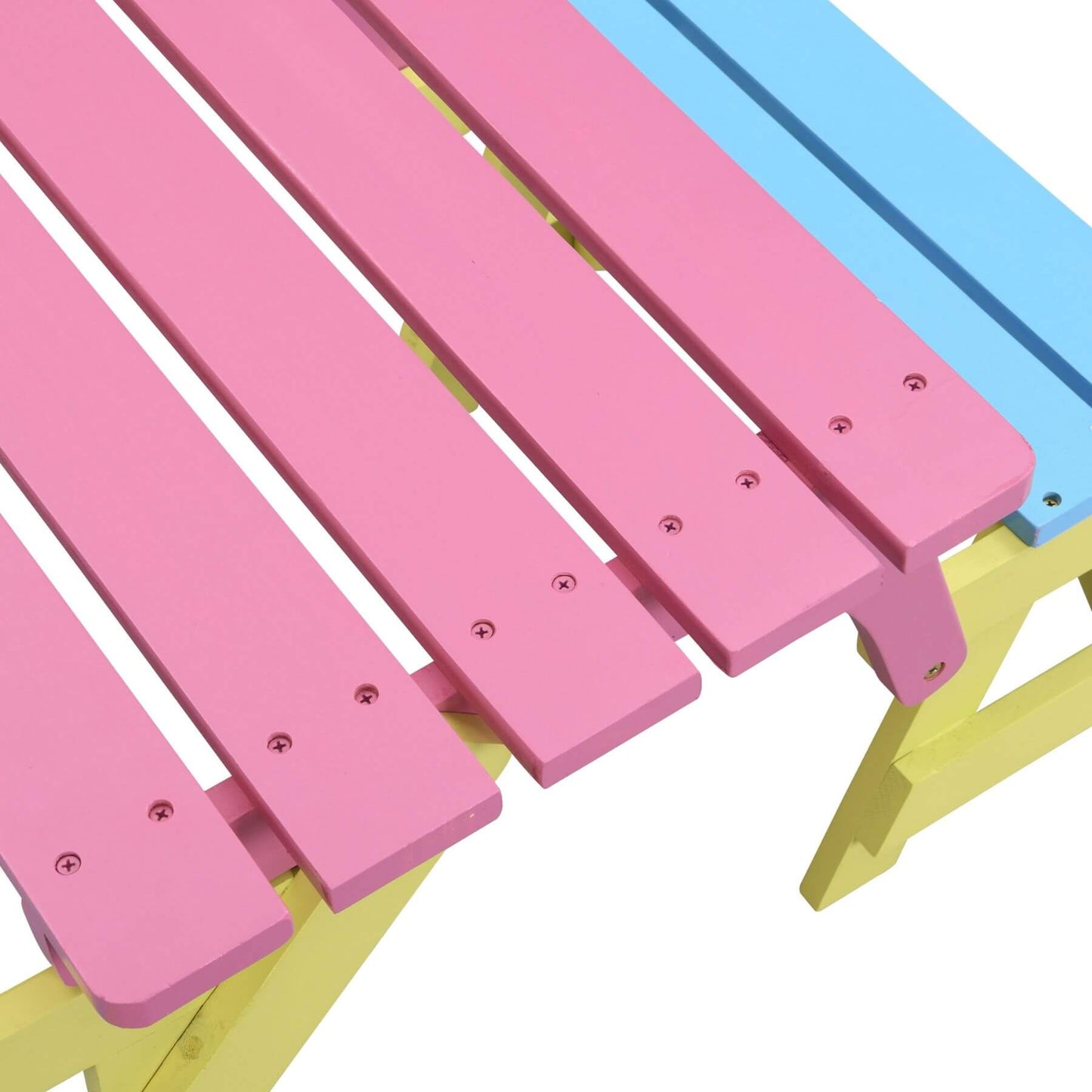 Close-up of Civil HN Multifunctional Kid's Armchair, Table + 2 Benches (All-in-one) - Blue + Pink