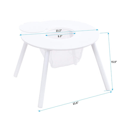 Civil HN Children's White Panel Table with dimensions