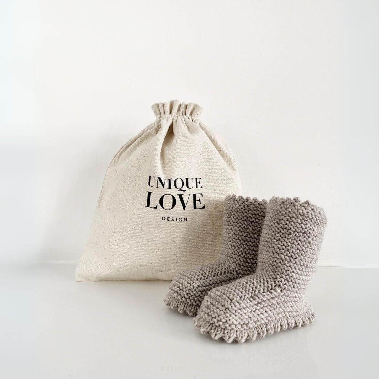 Unique Love Design Knitted Shoes Sand