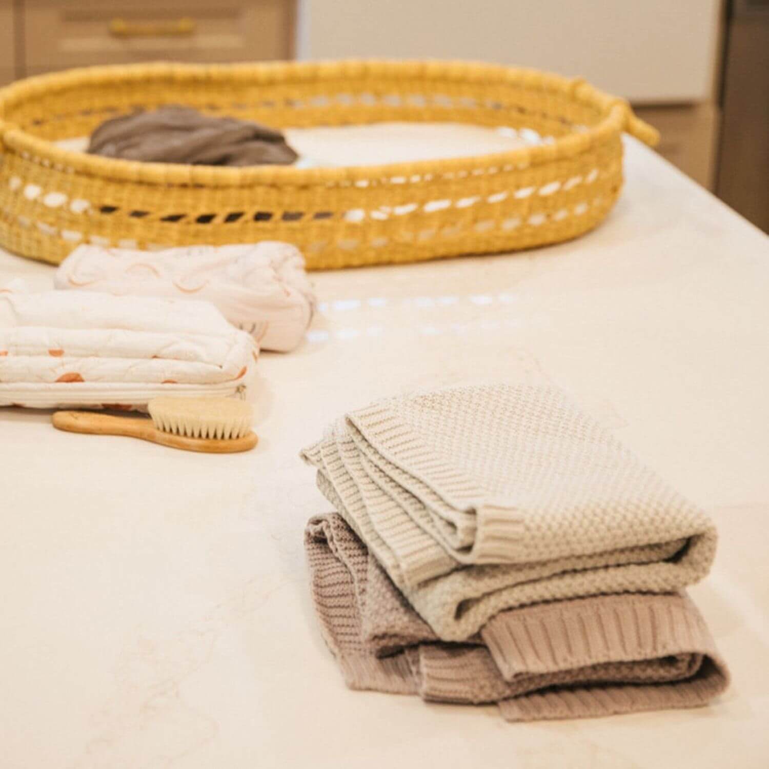 Folded Plum+Sparrow Knitted Blankets