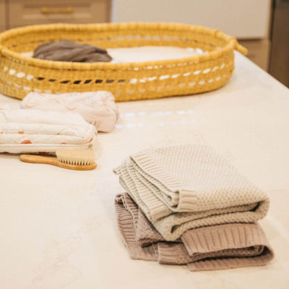 Folded Plum+Sparrow Knitted Blankets