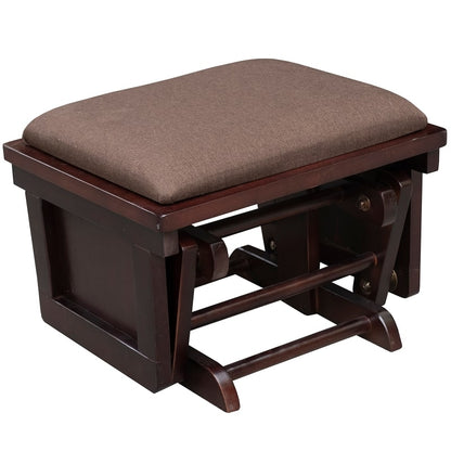 HOMCOM Nursery Glider Rocker with Ottoman | Thick Padded Cushion & Wood Base | Brown