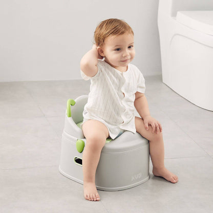 Baby Sitting on KUB Potty Training Toilet Grey