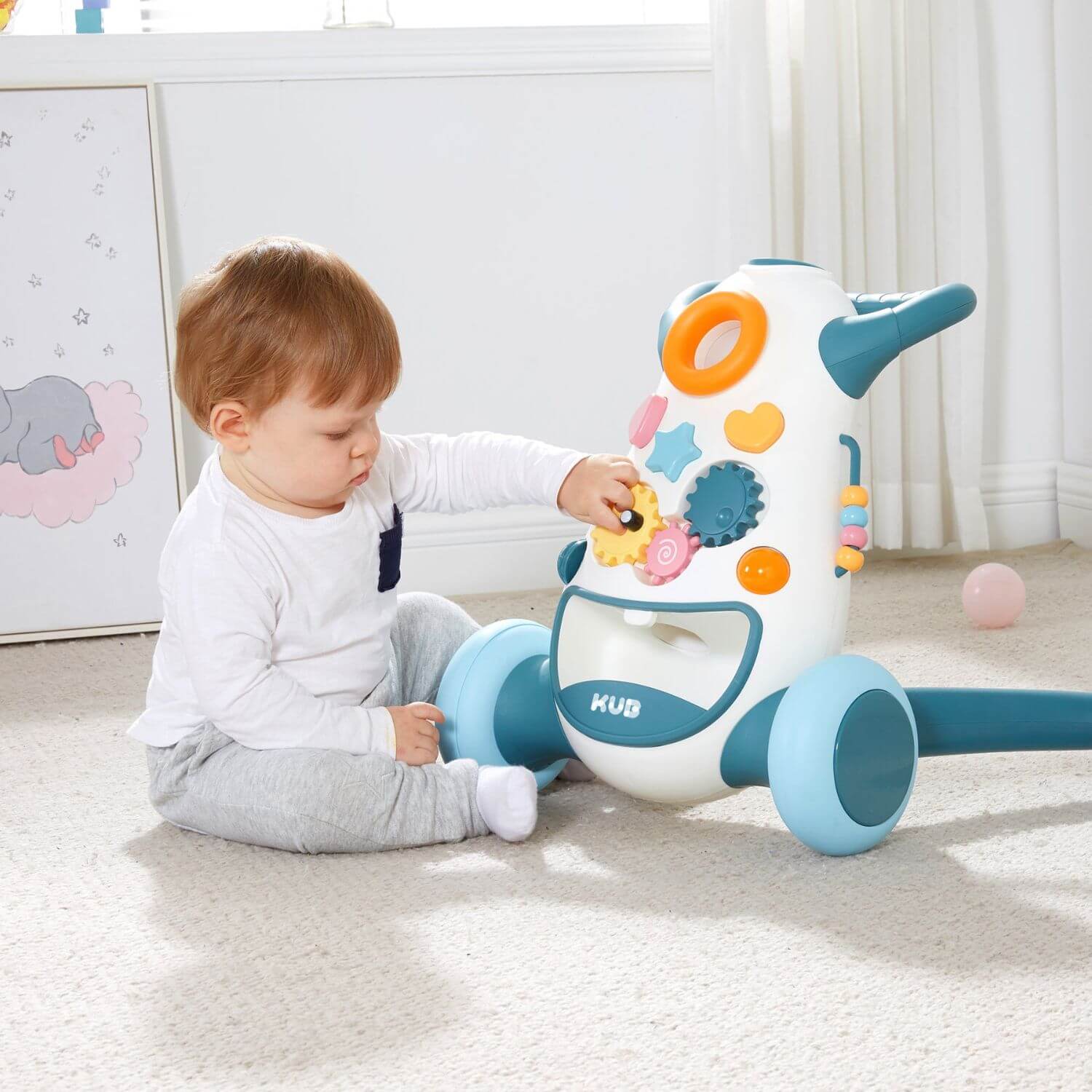 Baby Playing KUB Baby Push Walker Toy