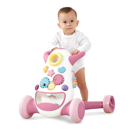 Boy Pushing KUB Baby Push Walker Toy Pink