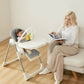 Mom with Baby, Sitting on KUB Smart Baby Chair Grey w/ Toy