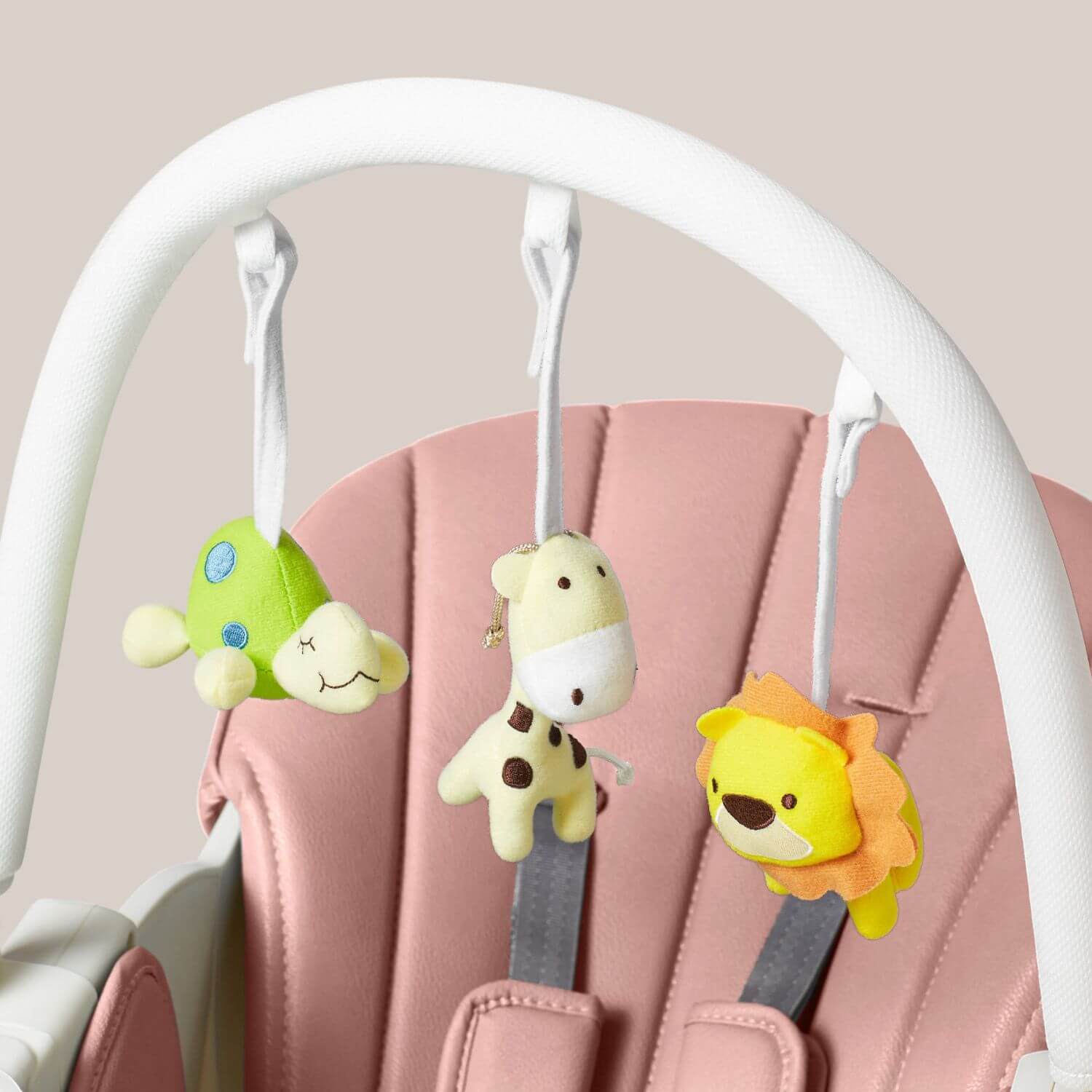 Detail of KUB Smart Baby Chair Pink w/ Toy