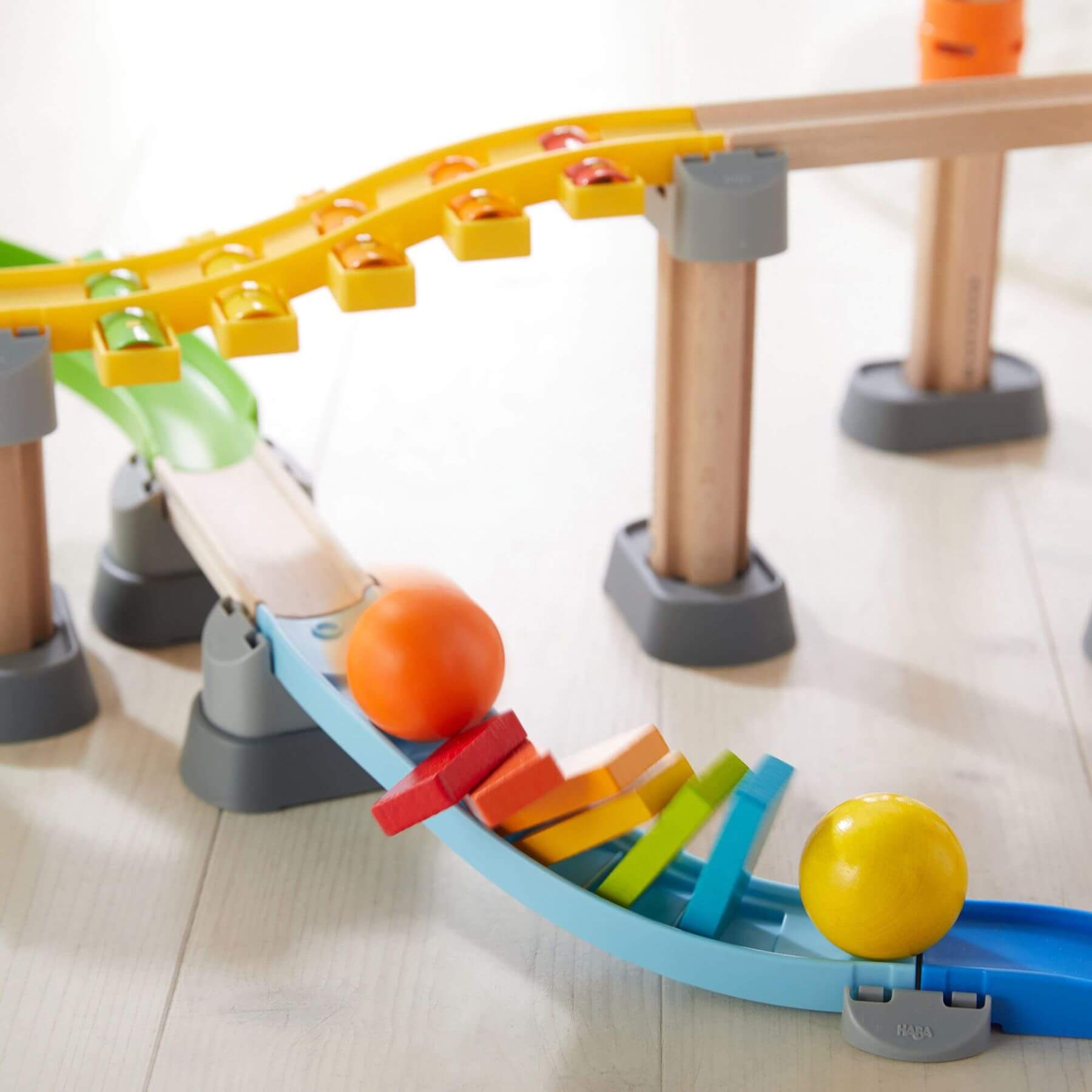Close-up of HABA USA Kullerbu Melody Dominoes Set