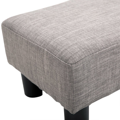 HOMCOM 16" Cube Linen Fabric Pouf Ottoman - Gray | Modern Footrest