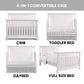 Langston 4 In 1 Convertible Crib Weathered White in 4 Stages