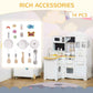 Qaba Large Play Kitchen with Full Set of Appliances White