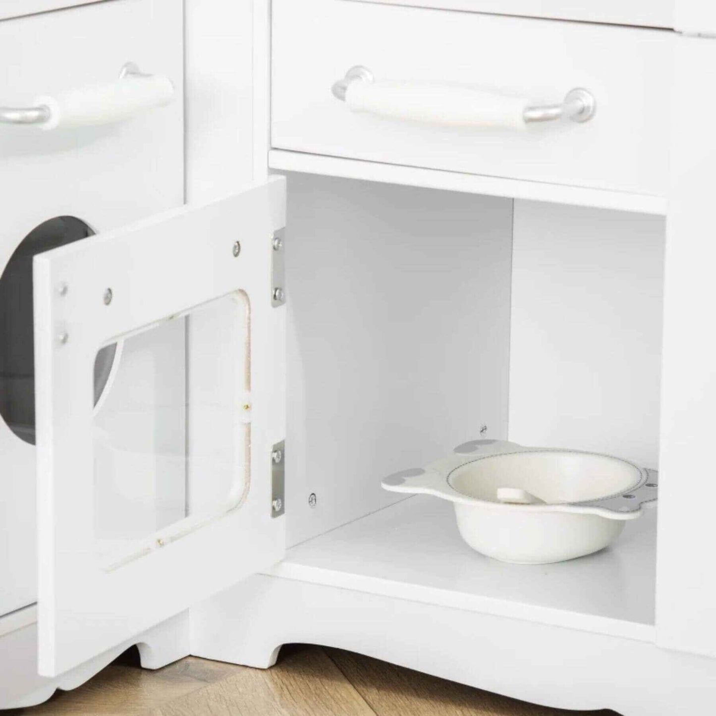 Detail of Qaba Large Play Kitchen with Full Set of Appliances White