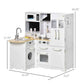 Qaba Large Play Kitchen with Full Set of Appliances White